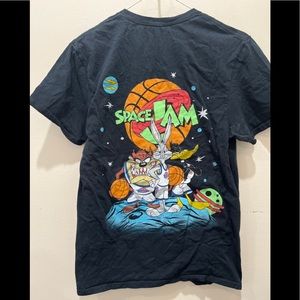 1996 Original Space Jam Adult Small Black T Shirt Looney Tunes Bugs Taz Daffy